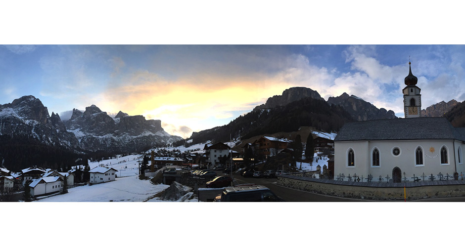 Colfosco village and mountains in Alta Badia. Photo by Scout