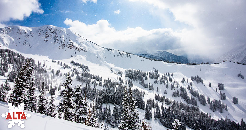Beautiful ski runs at Alta on Baldy Mountain. Photo: Rocko Menzyk, Alta Ski Resort