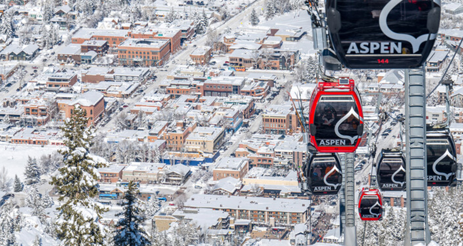 The Aspen Snowmass gondola goes right from town. Photo: Aspen Snowmass/Dan Bayer
