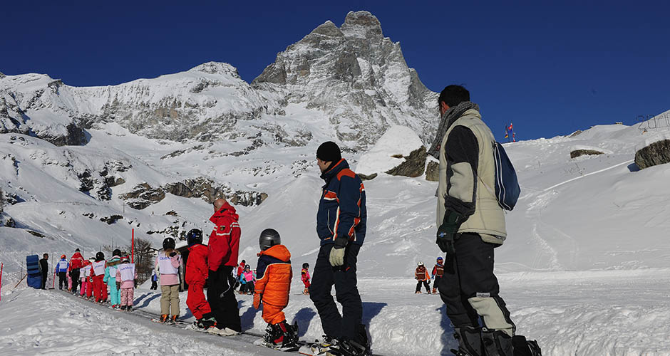 Beginner slopes at Cervinia. Photo: Cervinia Tourism