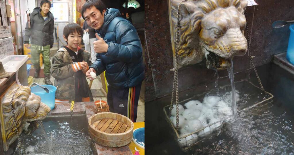 Boiling eggs in the natural hot spring! Photo: Scout