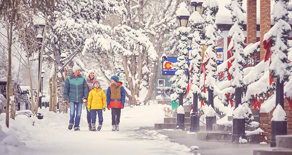 Strolling in a winter wonderland at Breckenridge. Photo: Vail Resorts