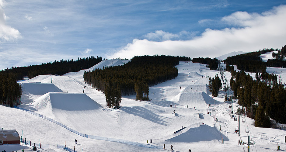 Breck’s terrain parks are some of the best in the country. Photo: Vail Resorts