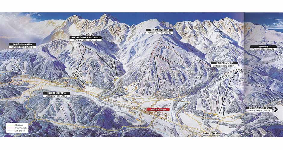 Map of the Hakuba Valley.