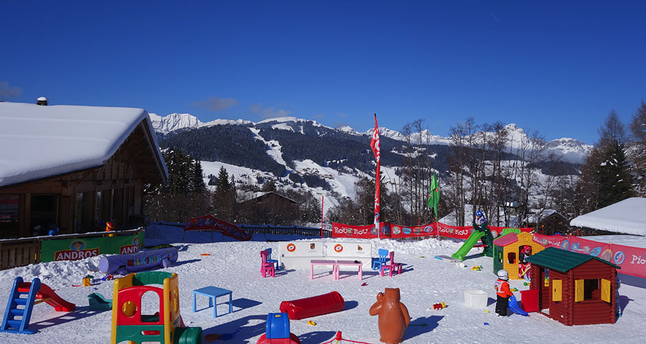 The kids ski area at Rocherbrune, Megeve. Photo: Scout
