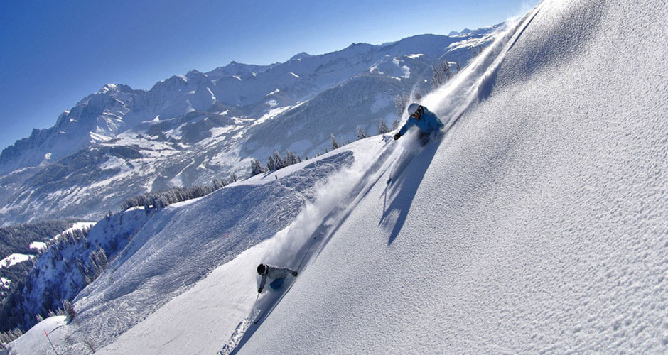 Getting some powder turns! Photo: Megeve Tourism