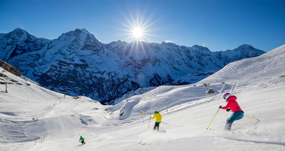 Murren has some wonderful groomers. Photo: ©DavidBirri