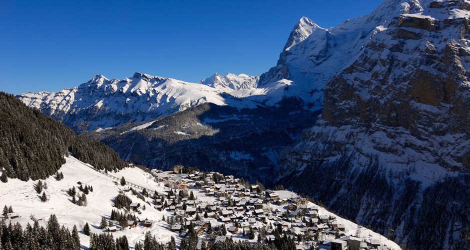 Murren Village is perched high up in the mountains. Photo: Jungfrau Tourism