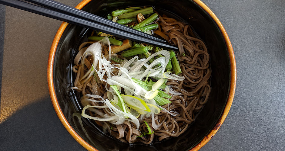 A classic mountain lunch of soba noodles.  Photo: Scout