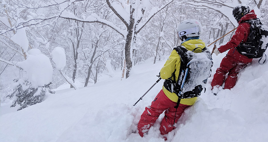 Scouting the powder in Seki Onsen with Myoko Snowsports as our guide.  Photo: Scout