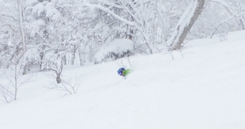 Scout getting neck deep in powder in the Premium Zone. Photo: Gary Nelson