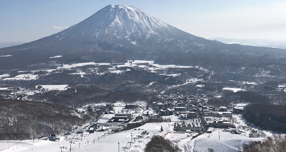 View of Hirafu village and Mt Yotei. Photo: Scout