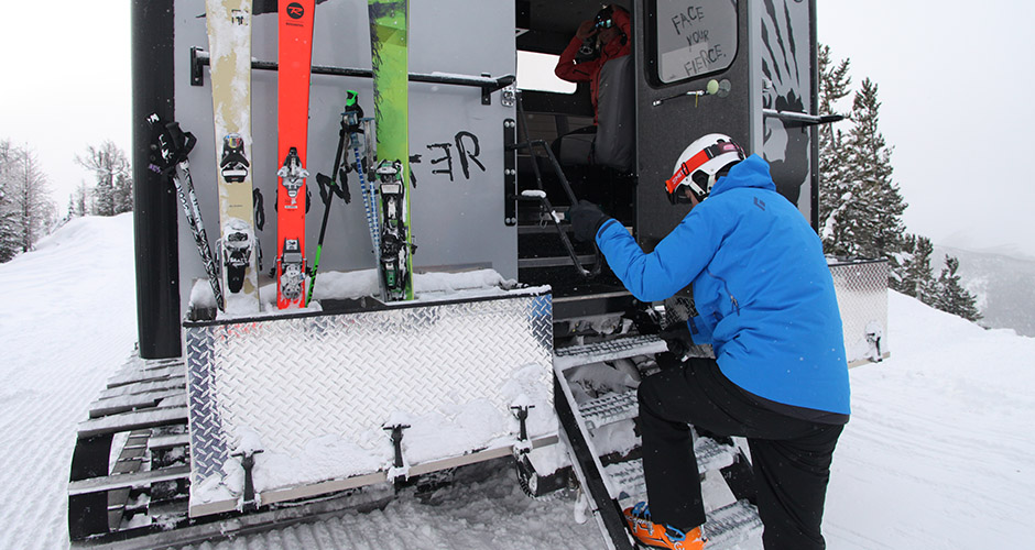 The Monster cat provides access to some awesome advance terrain. Photo: Panorama Mountain Resort