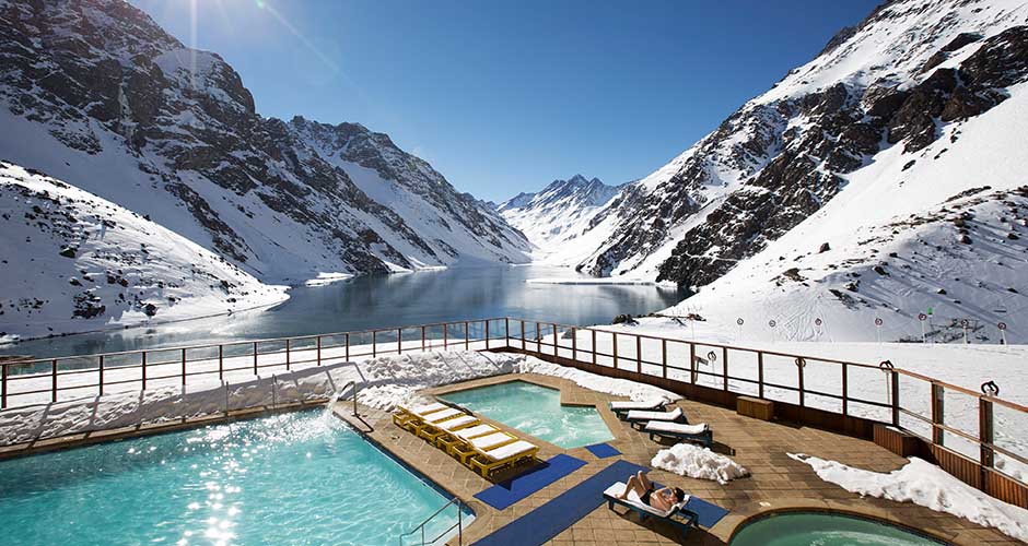 The hot tubs get our vote for most picturesque in the world. Photo: Portillo Ski Resort