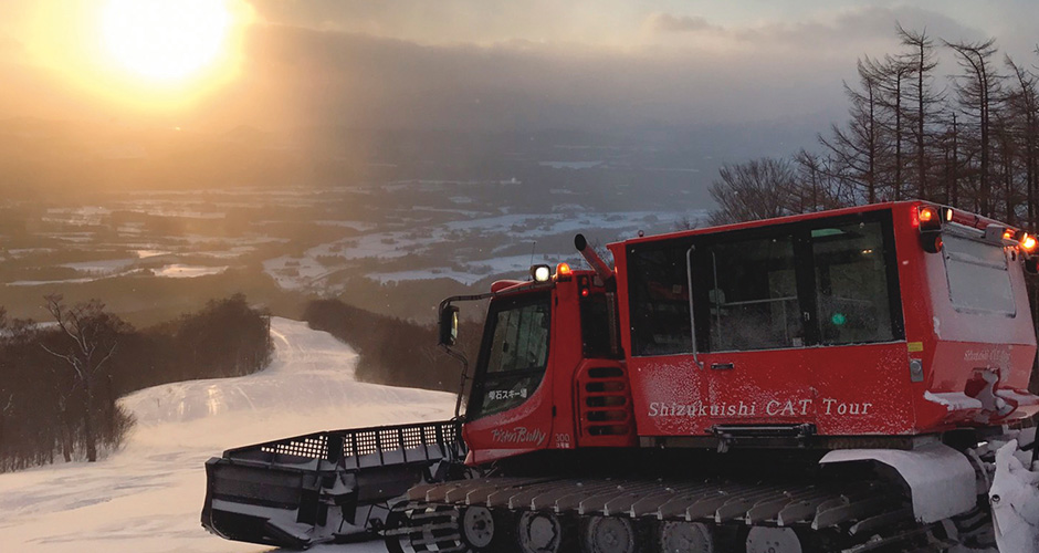 Sunset cat skiing. Photo: Prince Hotels