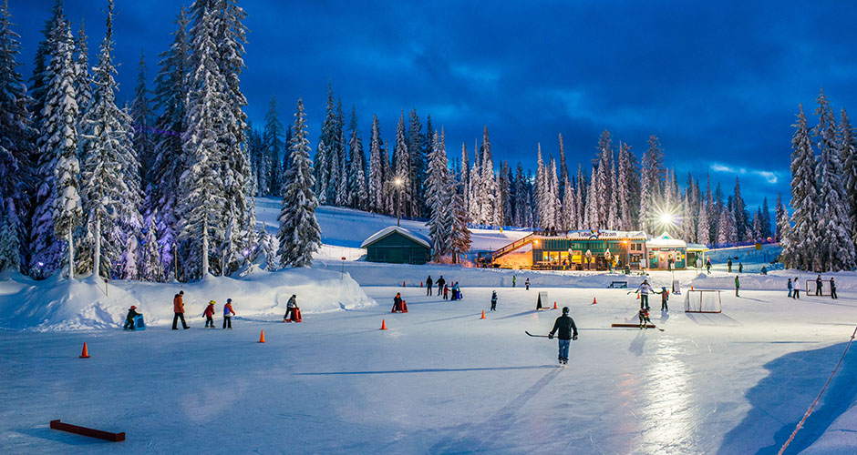 The natural ice rink at Silver Star. Photo: Silver Star Mountain Resort