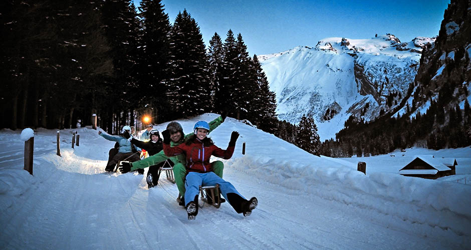 Sledding fun at Engelberg. Photo: Engelberg-Titlis