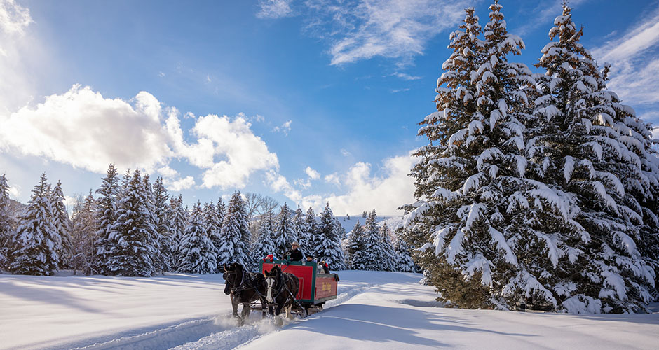 Sleigh Ride to the historic Trail Creek Cabin. Photo: Sun Valley, Steve Dondero