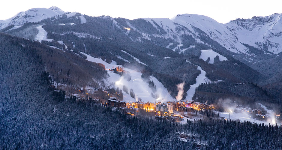 The view of the ski slopes and the Mountain Village. Photo: Telluride Ski Resort