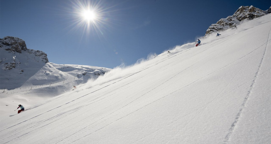 Powder and blue skies at Tignes. Photo: Tignes Ski Resort