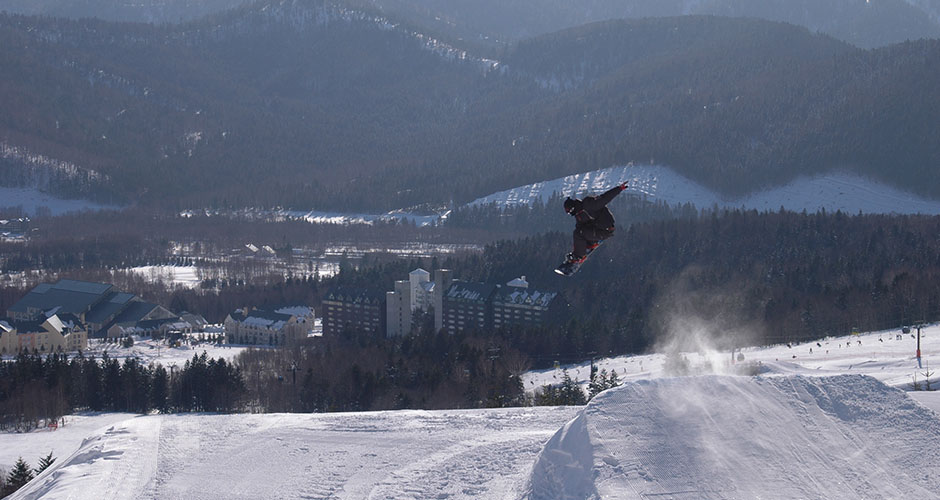 Tomamu has several terrain park facilities. Photo: Tomamu