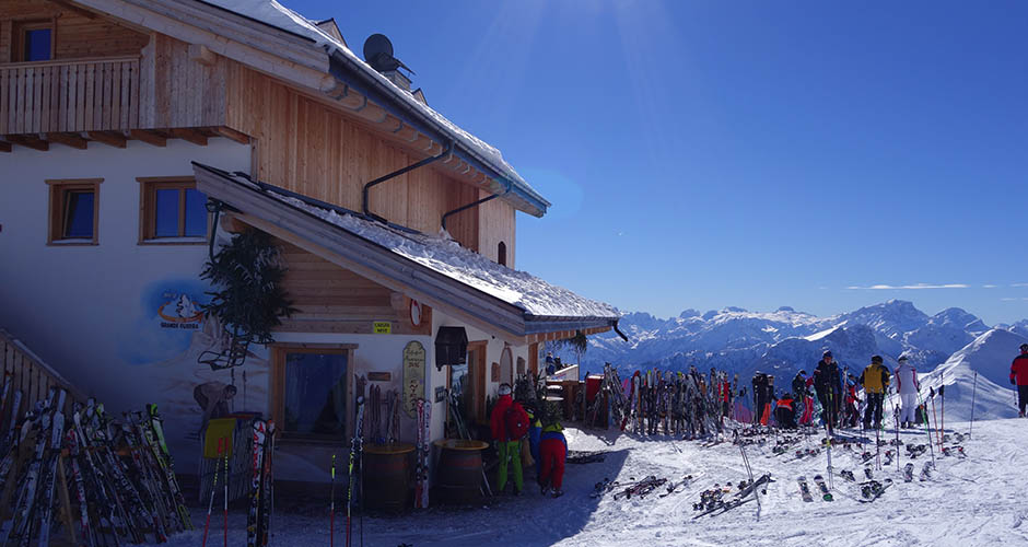 Refugio Averau – one of the many great places to have lunch, or even stay a night or two.  Photo: Scout