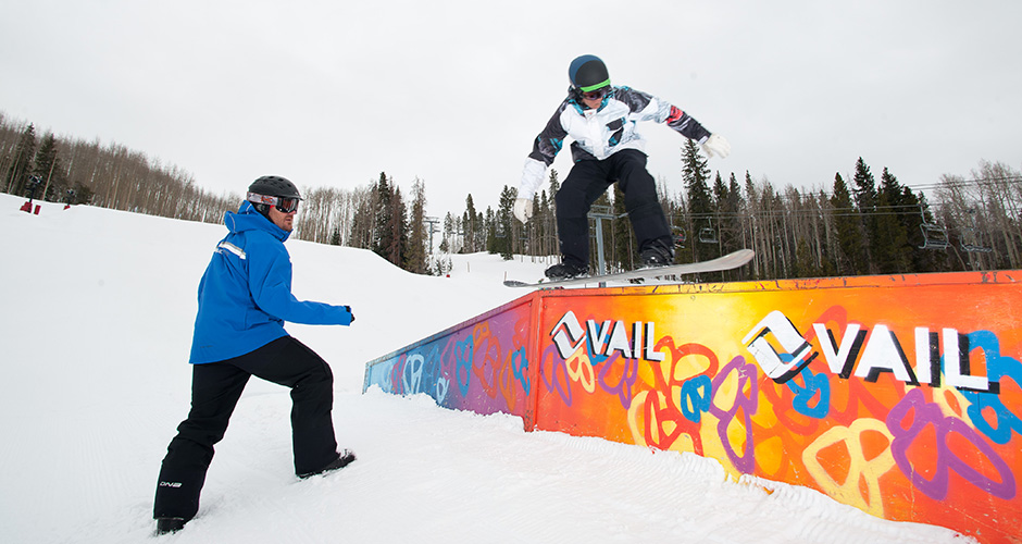 Honing the skills at Vail’s terrain park. Photo: Vail Resorts