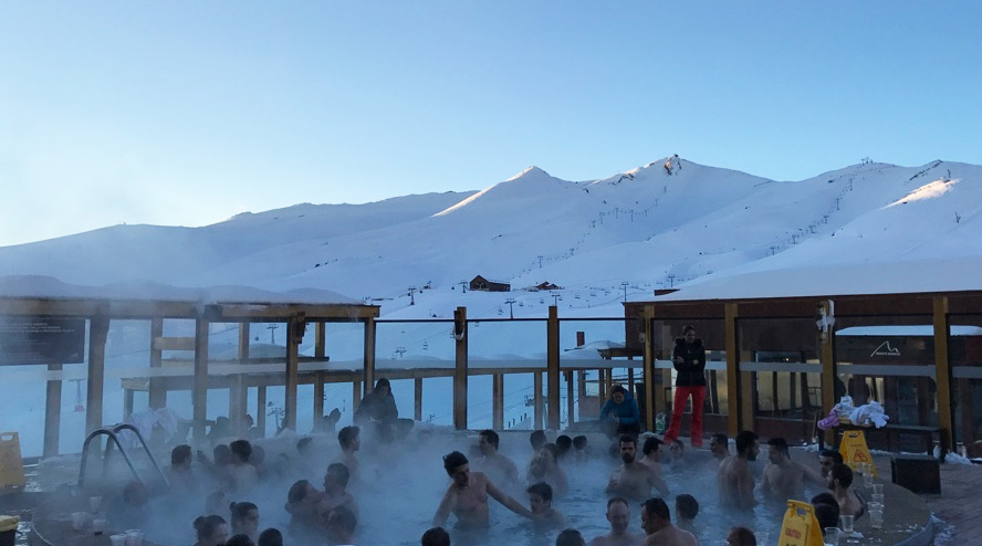 Hot tub time machine at Valle Nevado. Photo: Scout