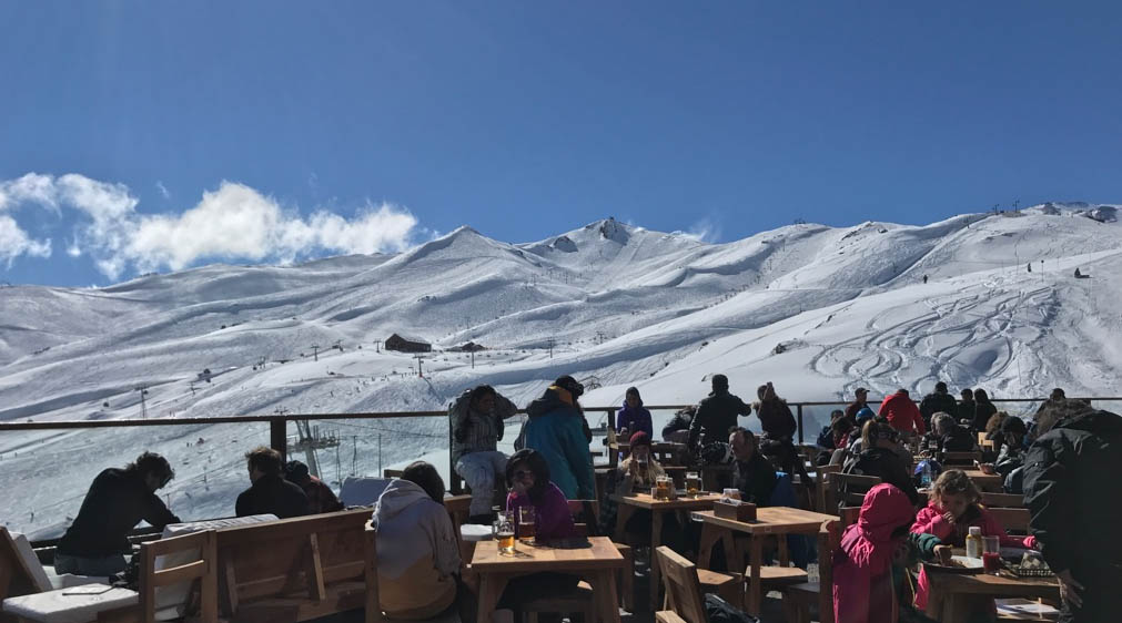 Apres in the sun is an almost daily event at Valle Nevado. Photo: Scout