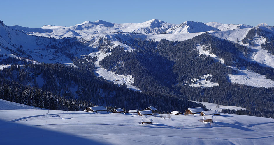 Mountain huts at Megeve. Photo: Scout