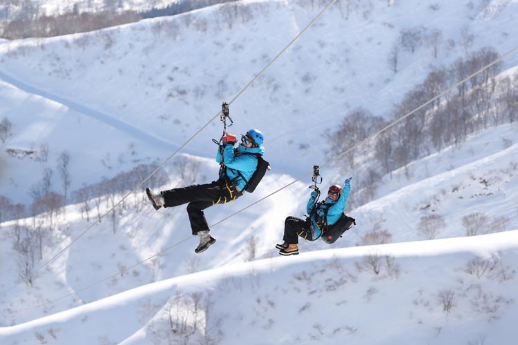 Zip-lining at Arai is quite a thrill.  Photo: Lotte Arai