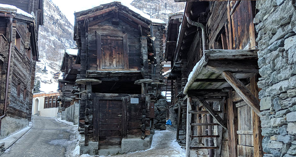 Explore the very old part of Zermatt Village. Photo: Scout