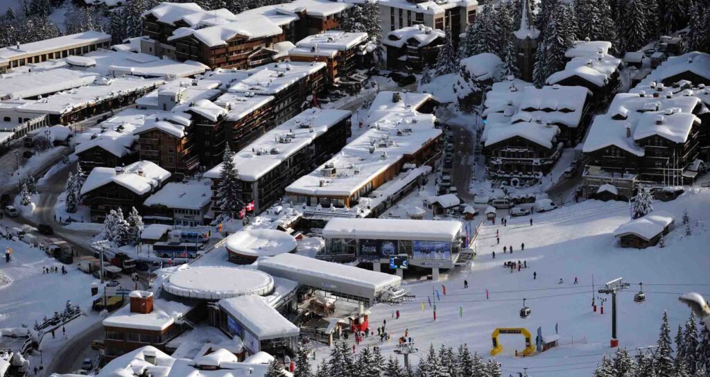 La Croisette base area. Photo: Courchevel Tourism