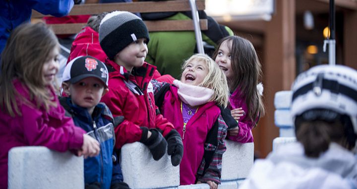 Family skiing at Keystone in Colorado